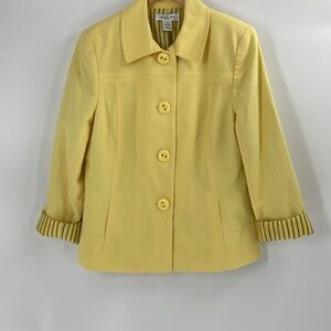 Judith Hart sunny lemon yellow jacket cotton blend swing shape spring summer